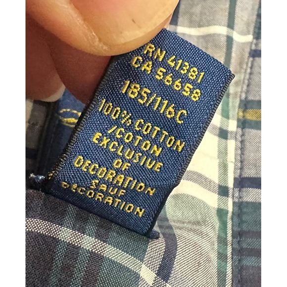 Ralph Lauren‎ Shirt Mens 3XB Green Blue Plaid Tartan Button Down Pony Shirt - Picture 12 of 13